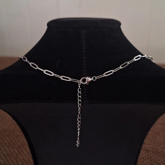 QVC Affinity Gems 🦋Blue Topaz Paperclip Necklace Sterling Silver 18" w/extender - Picture 9 of 12